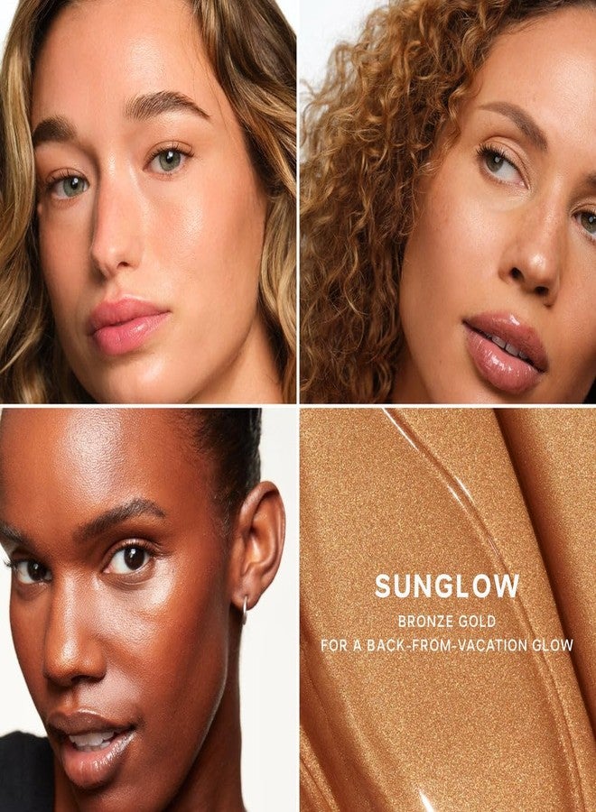 Saie Mini Glowy Super Gel Trio Gift Set - Lightweight Makeup Primer & All-Over Liquid Highlighter for Instant Glowy, Glass Skin - With Glycerin & Squalane - Starglow, Roseglow & Sunglow (0.5 oz Each) - Image 3